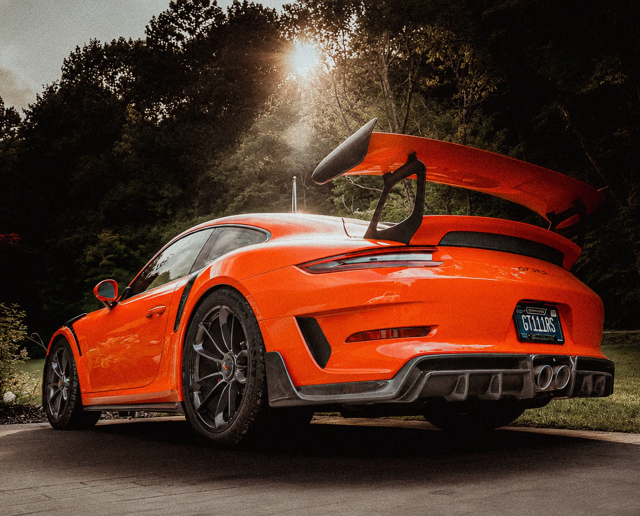 Orange Porsche · Rear three-quarter edit